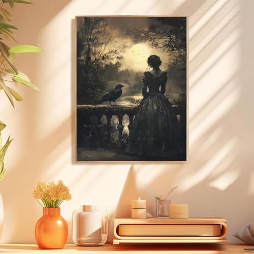 Gothic Crows Paint by Numbers Kit for Adults Framed Canvas, Frameworkless - Image 4