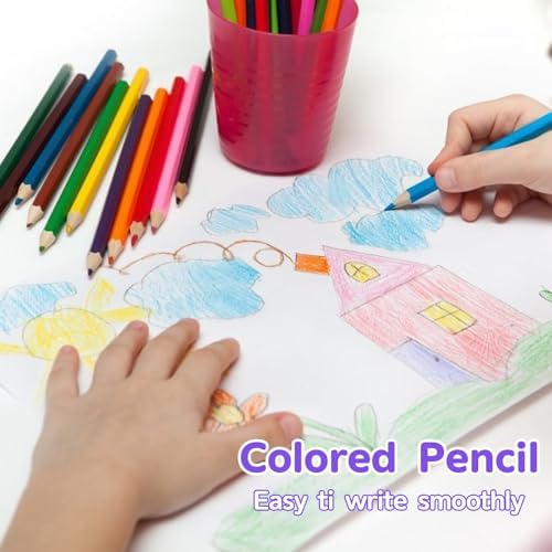 208 PCS Art Supplies,Drawing Art Kit Painting Art Set for Kids Girls Boys Artist, Gift Box with Trifold Easel, Includes Pastels, Crayons, Colored Pencils, Coloring Book, Scissors, Origami Paper 40 Sh. - Image 5