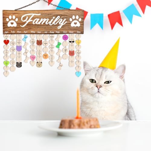Family Birthday Plaque Tags Wooden Birthday Calendar Board Tags with Rings - Image 6