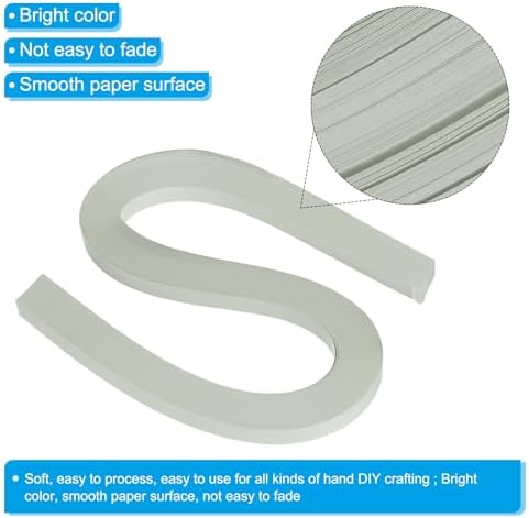 PATIKIL 120pcs Quilling Strips Paper 3/8"(10mm) 21"(54cm) Origami Paper Quilling Strip for Art DIY Hand Craft Christmas, Light Grey - Image 3