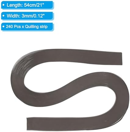 PATIKIL 240pcs Quilling Strips Paper 1/8"(3mm) 21"(54cm) Origami Paper Quilling Strip for Art DIY Hand Craft Christmas, Dark Grey - Image 2