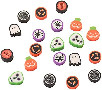 100pcs Halloween Beads 10mm Polymer Clay Spacer Beads for Women Jewelry Making DIY Bracelet Necklace Party Favor Halloween Decoration (Halloween 1) - Image 3