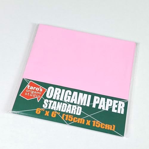 [Taro's Origami Studio] Standard 6 Inch One Sided Single Color (Light Pink) 50 Sheets (All Same Color) Square Easy Fold Premium Japanese Paper for Beginner (Made in Japan) - Image 4