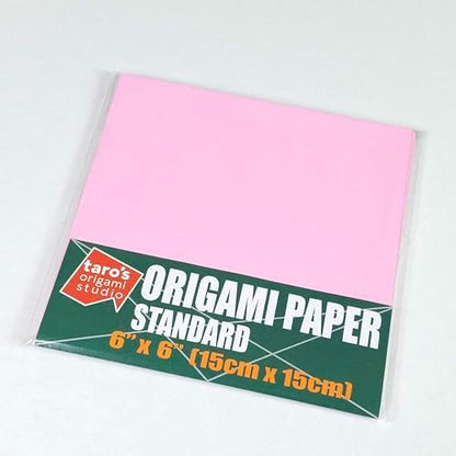 [Taro's Origami Studio] Standard 6 Inch One Sided Single Color (Light Pink) 50 Sheets (All Same Color) Square Easy Fold Premium Japanese Paper for Beginner (Made in Japan) - Image 4