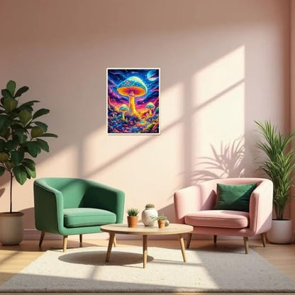 obterie Mushroom Paint by Numbers Kit for Adults Beginner Trippy Oil Painting Kit Adult Paint by Number Kits on Canvas DIY Painting for Beginners Art by Numbers for Gifts Home Wall Decor 16x20 Inch - Image 5