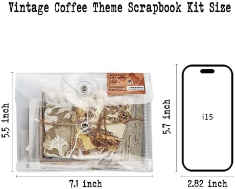 Diuhofart Vintage Scrapbook Kit, 225 Pieces Coffee Theme Scrapbook Supplies Journaling Kit for Women, Junk Journal, Scrapbooking, Scrap Book, Card Making, Crafts Arts - Image 5