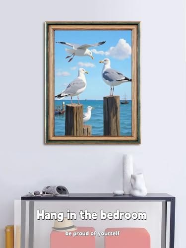 ACANDYL Seagull Paint by Numbers Kit for Adults Paint by Numbers for Adults Beginner Seaside Canvas Painting by Number Sea DIY Acrylic Oil Painting on Canvas Arts Craft Decoration for Wall 16x21 Inch - Image 4
