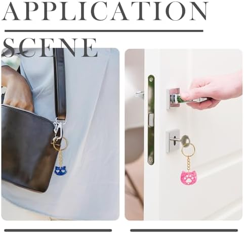 Pet Tag Silicone Mold DIY Keychain Silicone Molds Kit Pet Home Love Heart Cat Puppy Bowl Resin Casting Molds & 10Pcs Key Rings 30Pcs Jump Rings for DIY Keychain Collar Earring Jewelry Making - Image 4