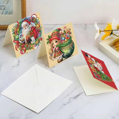 10 Pack 5D DIY Diamond Painting Christmas Greeting Card Kit, Diamond Art Birthday Holiday Greeting Card, Art Crafts Kit Creative with Envelope - Image 3
