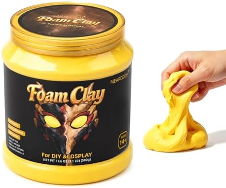 MEARCOOH Modeling air Dry Foam Clay Yellow Cosplay Magic Clay 500g (17.6oz) by MEARCOOH