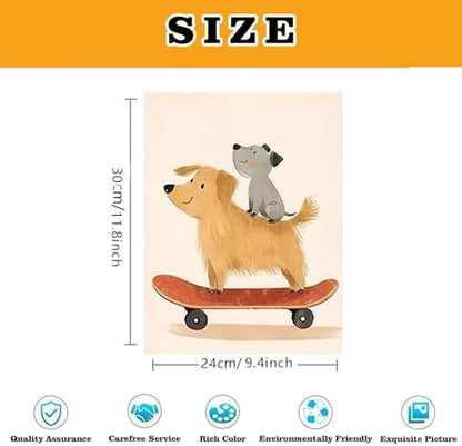 9 Pack Cute Animal Paint by Numbers Kit for Adults Canvas, Frameworkless - Image 3