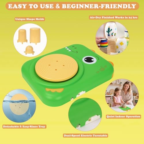 Pottery Wheel for Kids, Pottery Kit with Air Dry Clay, Arts & Crafts Toy - Image 5