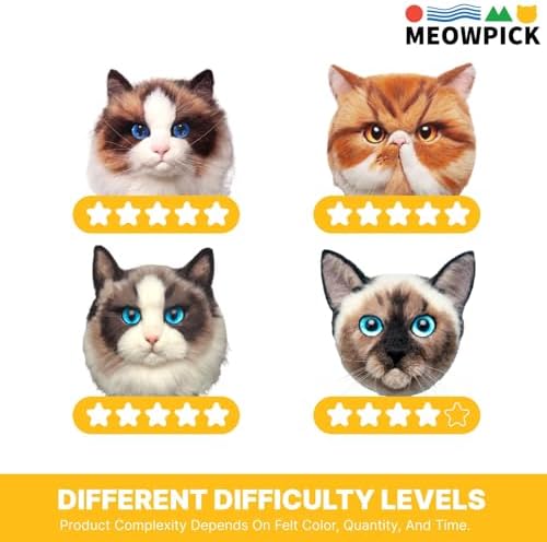 MeowPick Needle Felting Kit with Cat Head Mold, Animals Needle Felting Set, DIY Wool Felt Materials Set with Felting Tool and Instruction for Quick Needle Felting Craft (American Shorthair) - Image 6
