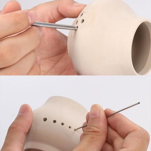 GSHLLO 6 Pcs Stainless Steel Round Hole Punch Set Polymer Clay Round Hole Cutters Ceramic Hand Hole Puncher Craft Circle Puncher Pottery Circle Cutting Tools with Storage Box for Sculpting - Image 3