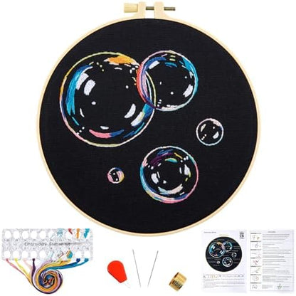 Crafmanoe Embroidery Kits for Beginners Adults, Cute Embroidery Starter Kits Funny Counted Cross Stitch Kits for Beginners Adult, Craft Hobbies Set for Women, Embroidery Fabric, Hoops & Video Tutorial by Unknown