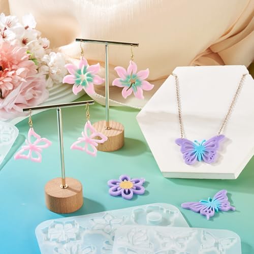 3Pcs Flower Butterfly Pendant Silicone Molds Assorted Floral Insect Animal Jewelry Casting Resin Molds for Epoxy Resin DIY Crafts Earring Necklace Making - Image 4