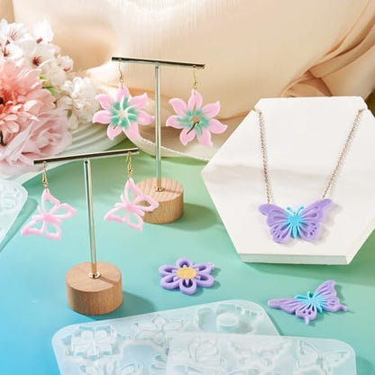 3Pcs Flower Butterfly Pendant Silicone Molds Assorted Floral Insect Animal Jewelry Casting Resin Molds for Epoxy Resin DIY Crafts Earring Necklace Making - Image 4
