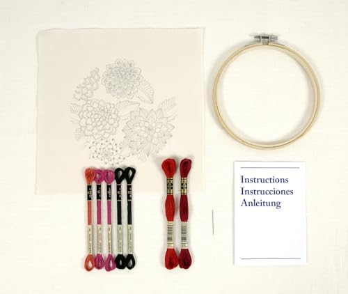 DMC Dahlias Embroidery Kit TB198 - Image 3