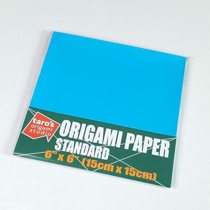 [Taro's Origami Studio] Standard 6 Inch One Sided Single Color (Light Blue) 50 Sheets (All Same Color) Square Easy Fold Premium Japanese Paper for Beginner (Made in Japan) - Image 4
