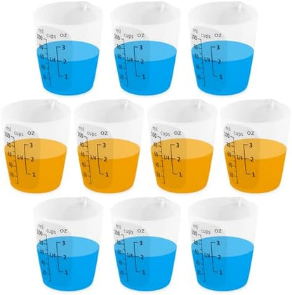 10Pcs Silicone Resin Mixing Measuring Cups 100ml / 3oz for Resin Supplies, Easy-to-Read Black Marks, Non-Stick Reusable Silicone Pouring Cups for Epoxy Mixing by SwigranceQualityCreativity