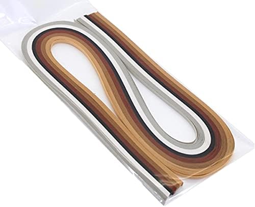 ODETOJOY Quilling Paper Gradient Quilling Strips 3mm Crafts Filigrana Paper 1/8inch Rainbow Color 120pcs Length 21inch (Brown) - Image 3