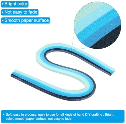 PATIKIL 120pcs Rainbow Quilling Strips Paper 3/16"(5mm) 21" Origami Paper Quilling Strip for Art DIY Hand Craft Christmas, Gradient Blue - Image 3