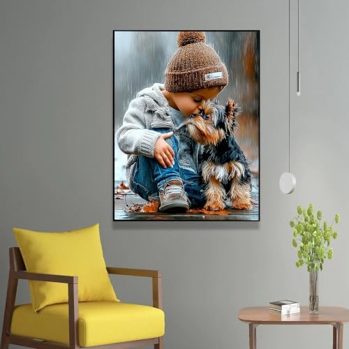 Nancency DIY Paint by Number for Adults,Painting Kits for Adult,Color by Numbers,Paint by Number Canvas Crafts Watercolor for Beginner Room Decor (boy and Dog) - Image 6