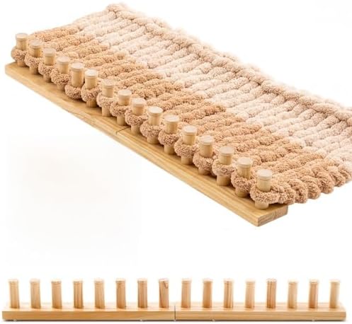 Novabright 28" Chunky Knitting Loom, Foldable Chunky Yarn Loom Adjustable DIY Blanket Knitting kit for DIY Scarves, Pillows, Home Decor, Yarn Craft, Beginner, Portable Hand Weaving Kit by Unknown