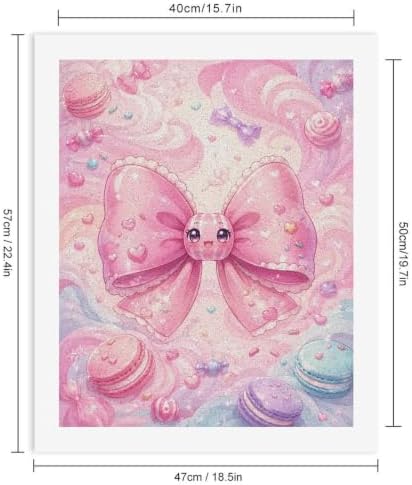 Lyngora Paint by Numbers Kit for Adults Beginner Art Decor Pink Candy Bow - Image 3