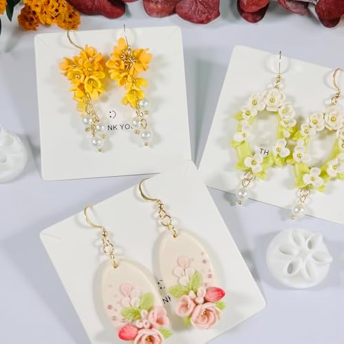 Xaekicr Polymer Clay Flower Petal Cutters – 8 Pcs Round Clay Cutters for 3D Floral Earrings, DIY Clay Tools for Polymer Clay Jewelry Making - Image 6