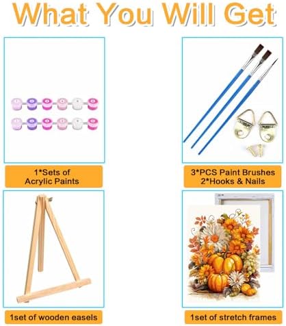 Meothan Framed Paint by Numbers Kits for Adults 12x16in with Wooden Easel - Image 5