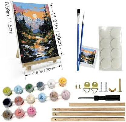 JOOZ Mountain Paint by Number for Adults with Frame, 8x12 Inch - Image 2