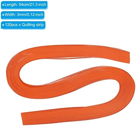 PATIKIL Quilling Strips Paper 120pcs 1/8"(3mm) 54cm Origami Paper Quilling Strip for Art DIY Hand Craft Christmas Orange Red - Image 2
