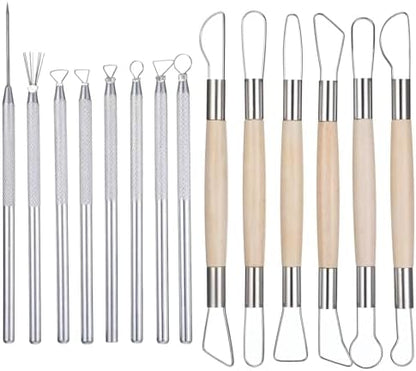 Pottery Ribbon Sculpting Tools Kit 14 PCS Clay Carving Tools by Unknown