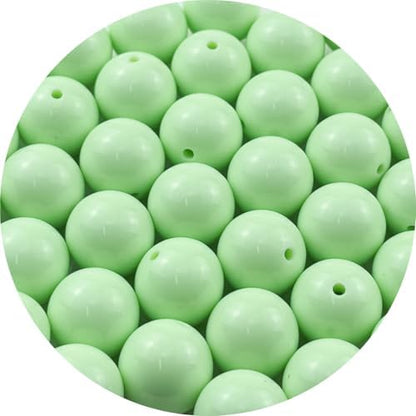 40pcs Acrylic Round Beads for Crafts 18mm Resin Candy Color Spacer Beads with Hole for Jewelry Making Sewing Crafts Decoration Necklaces Bracelets Earrings Supplies(Light Green) by Unknown