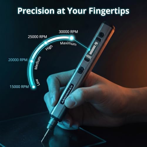 ARROWMAX Engraving Pen for Metal Wood Glass Plastic with OLED, 30000 RPM - Image 3