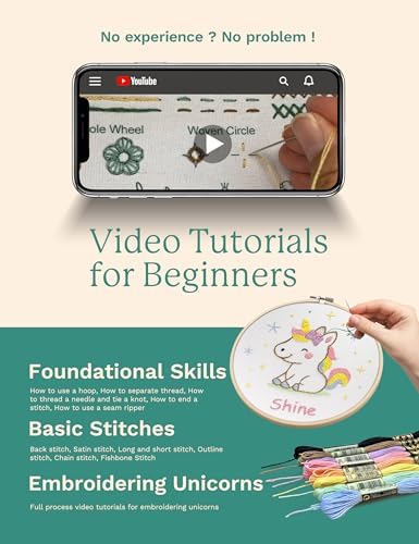 Bradove Unicorns Embroidery Kit for Beginners with Patterns - Image 2