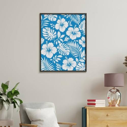 Bozfoxa Paint by Numbers Kit for Adults Beginner Blue Tropical Floral - Image 5