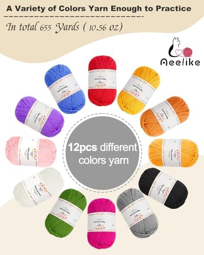 Aeelike Crochet Kits for Beginners Adults Kids, Complete Crochet Set, Black - Image 3