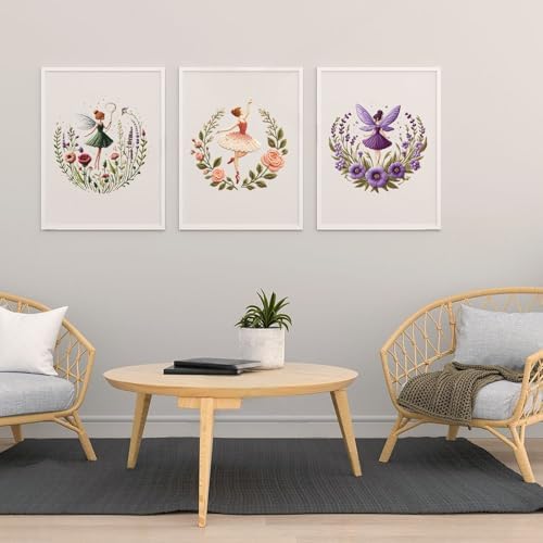 Embroidery Kit for Adults, Pre-Stamped Pattern Embroidery Kit for Beginners, Needlepoint Starter Kit with Hoop Thread Needle Instruction, 7.9'' Hoop (Flower Fairy 3 Packs) - Image 6