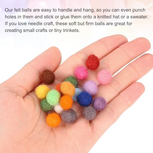 PATIKIL Wool Felt Balls Beads Wool Felting Pom 1cm 10mm Green for Home Decor DIY Crafts Handcrafts Project Pack of 20 - Image 4