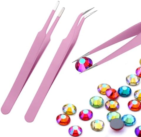 11 Pcs Silicone Resin Mold Tools Set Stirring Needle Spoon Tool Tweezers Precision Kit, Anti-Static Electronics Tweezers Set for Resin Art Crafts,Jewelry Making,DIY Epoxy Casting Molds-Rose Red & Pink - Image 7