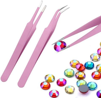 11 Pcs Silicone Resin Mold Tools Set Stirring Needle Spoon Tool Tweezers Precision Kit, Anti-Static Electronics Tweezers Set for Resin Art Crafts,Jewelry Making,DIY Epoxy Casting Molds-Rose Red & Pink - Image 7