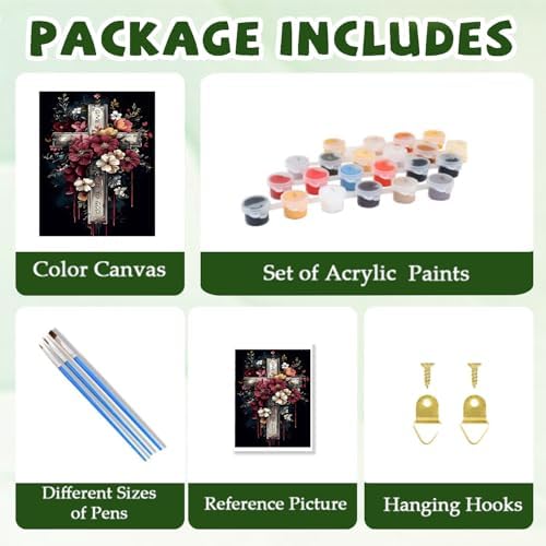ICYANART Paint by Numbers Kit for Adults Beginner Cross Number Painting - Image 4