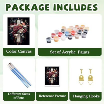 ICYANART Paint by Numbers Kit for Adults Beginner Cross Number Painting - Image 4