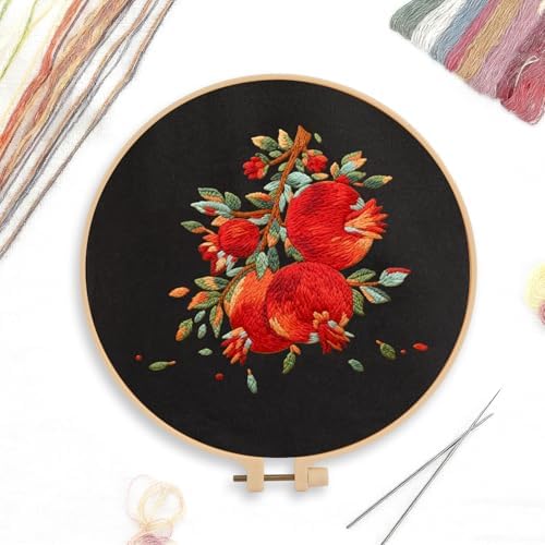 CREAWONDER Canvas Tote Bag Embroidery Kit with Pattern for Beginners, Arts and DIY Embroidery Crafts Kits for Adults, Include Instructions, Embroidery Hoops, Color Threads and Tool - Image 3