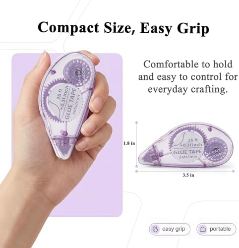 MARCADORUS Glue Tape Roller, Double-Sided Tape for Scrapbooking, 6 Pack - Image 4