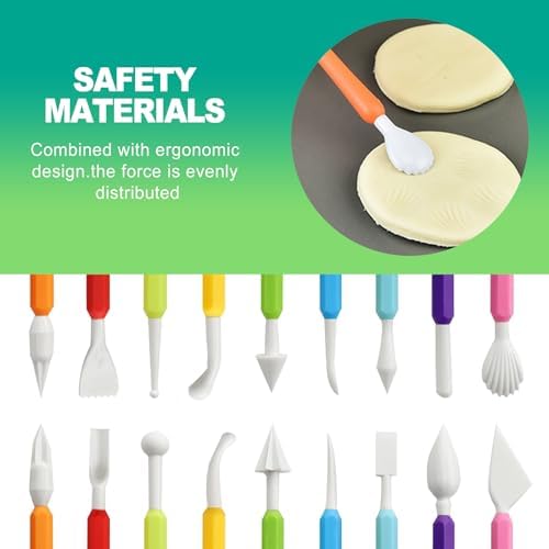 slaixiu 9 Pcs Clay Sculpting & Carving Tools Kit, Double Head Pottery & Ceramic Modeling Set for Air Dry Clay, Lippan Art Material for Kids & Adults DIY Crafts - Image 3