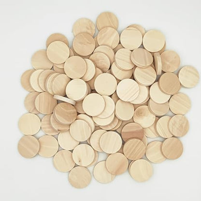 100PCS Natural Wood Slices 1.2 inch Blank Round Wooden Discs Unfinished Wood Circles Blank Wooden Ornaments for DIY Crafts by Anktily