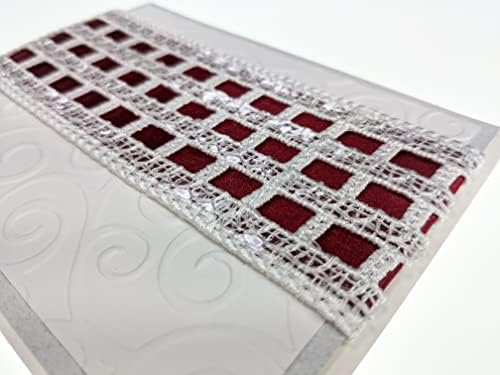 DIY Greeting Card Kit - Ribbon Cards - Handmade DIY Card Kits - Card Making Kit, Thank You & Birthday Cards - Card Kit for 10 Project Card (Crimson & Lace) - Image 3